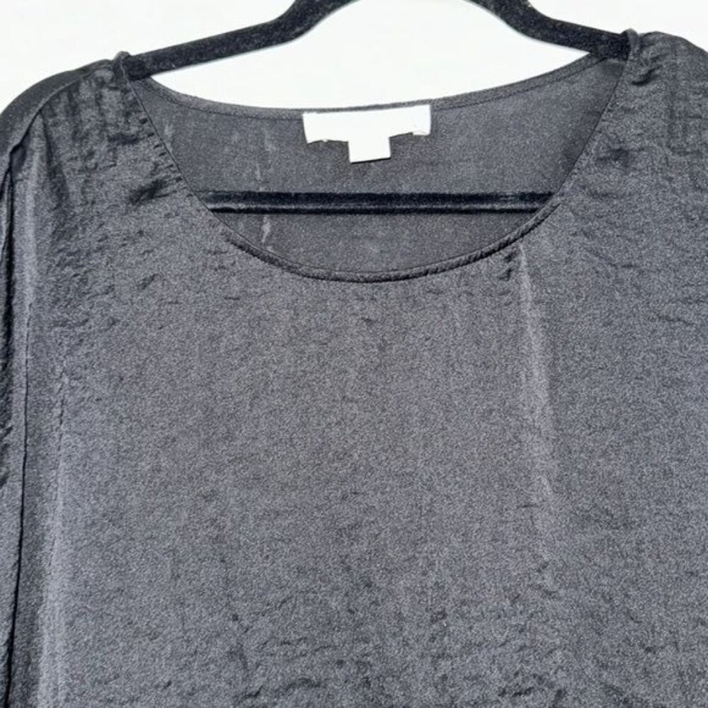 Michael Kors Black Oversized Batwing Top W/ Drawstring Sleeves M - Picture 3 of 10